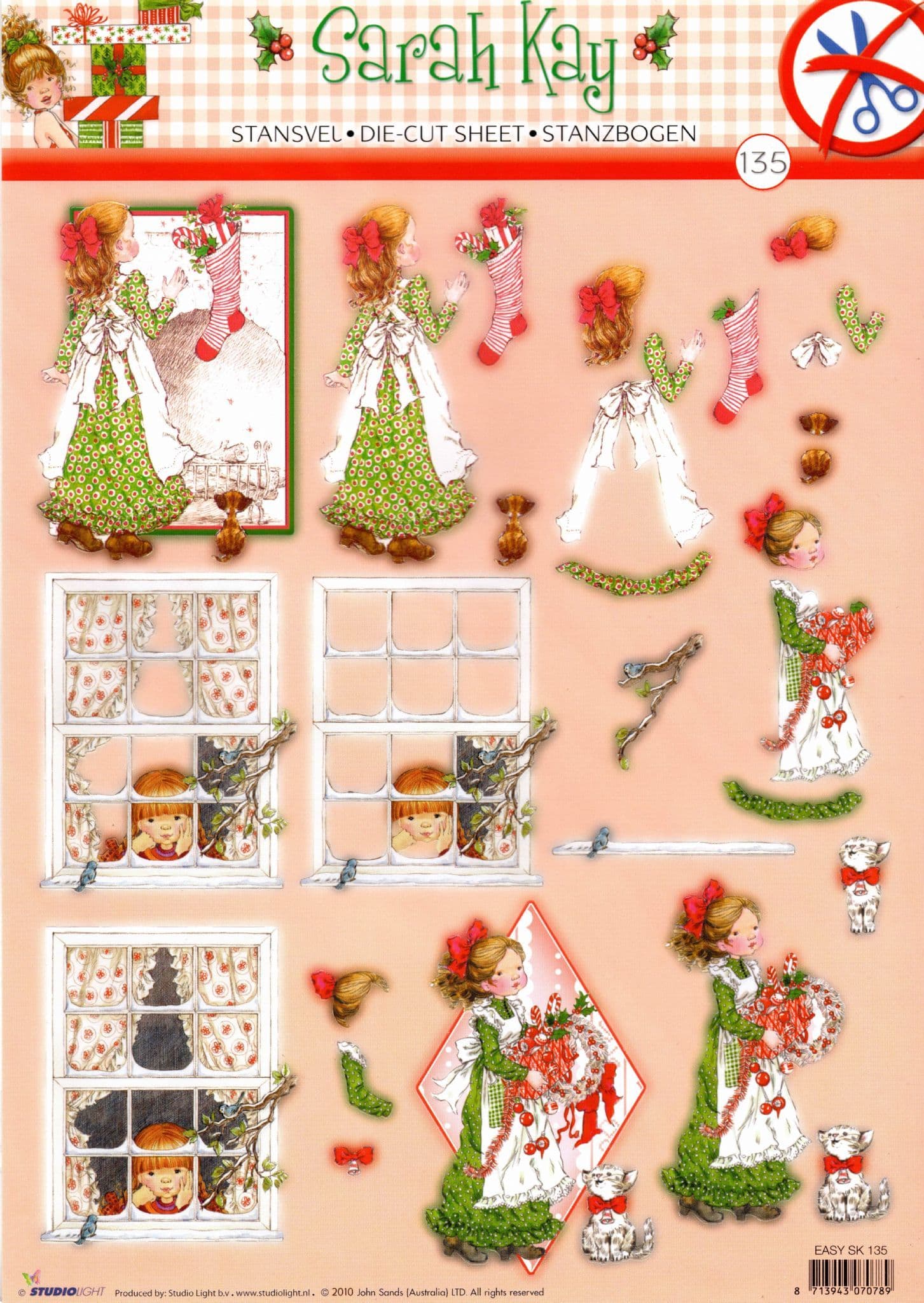 Sarah Kay Christmas Die Cut 3d Decoupage Sheet From Studio Light