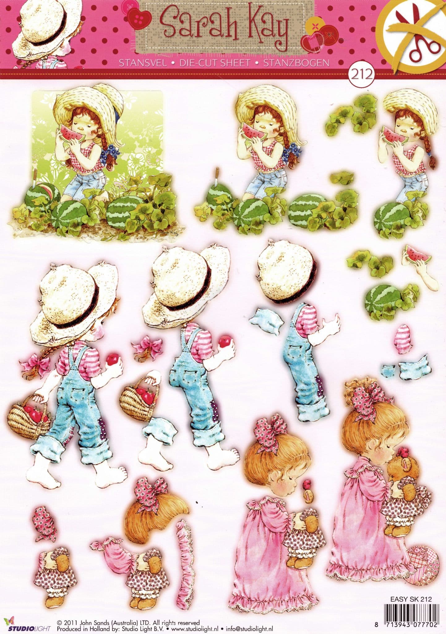 Sarah Kay In the Garden Die Cut 3d Decoupage Paper Craft Sheet #212