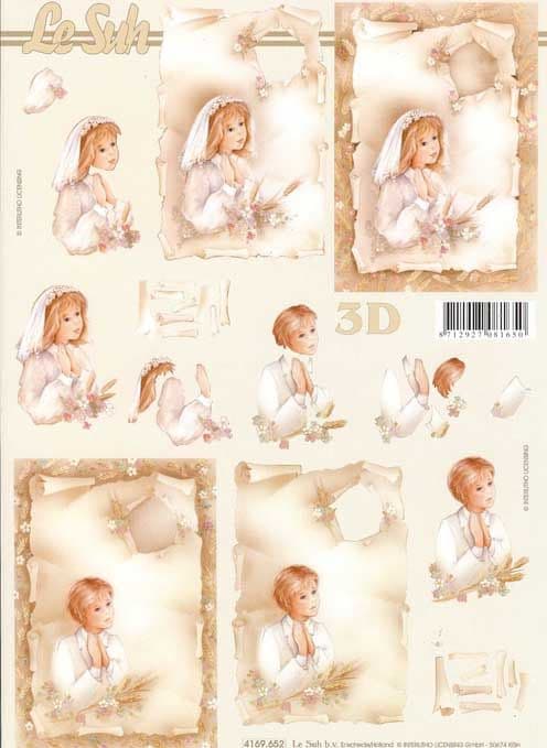 Say A Little Prayer Christening or Communion 3d Decoupage Sheet