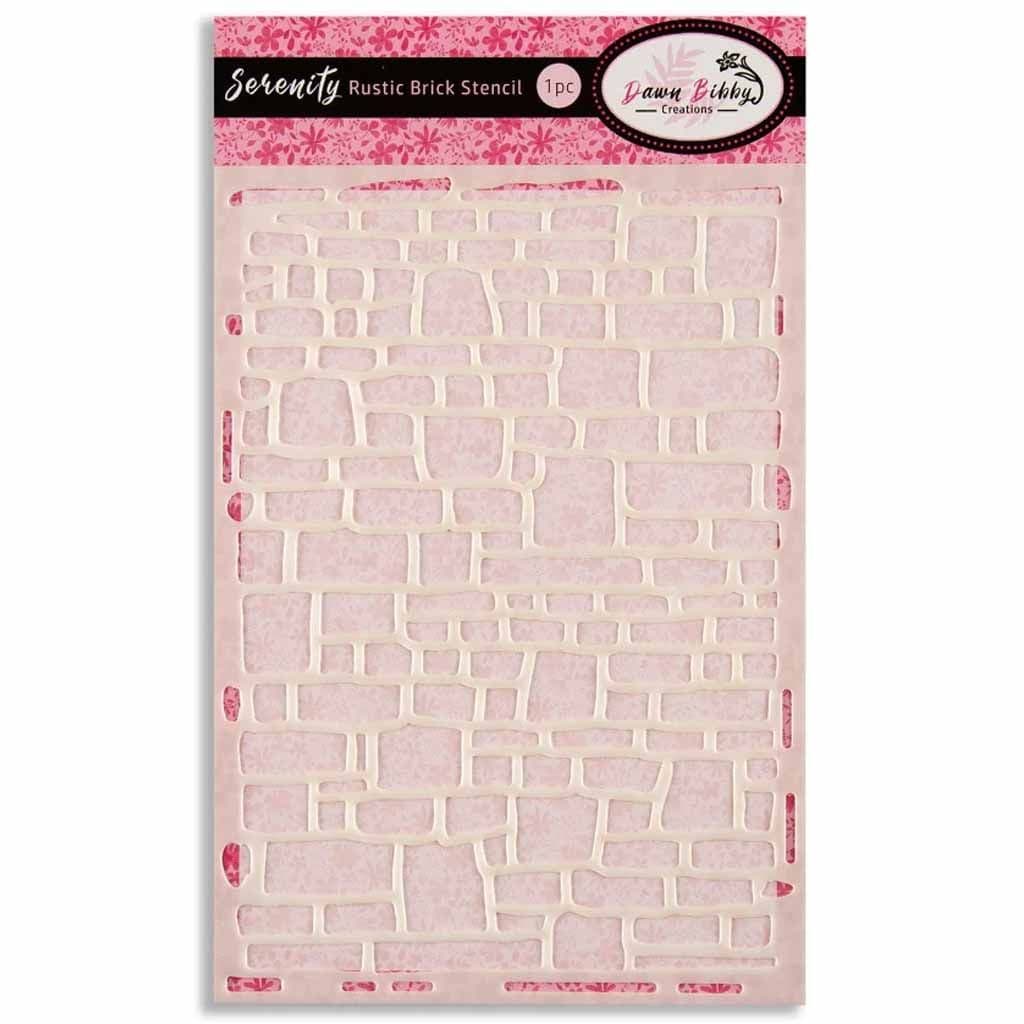 Serenity Rustick Brick Paper Craft Stencil by Dawn Bibby