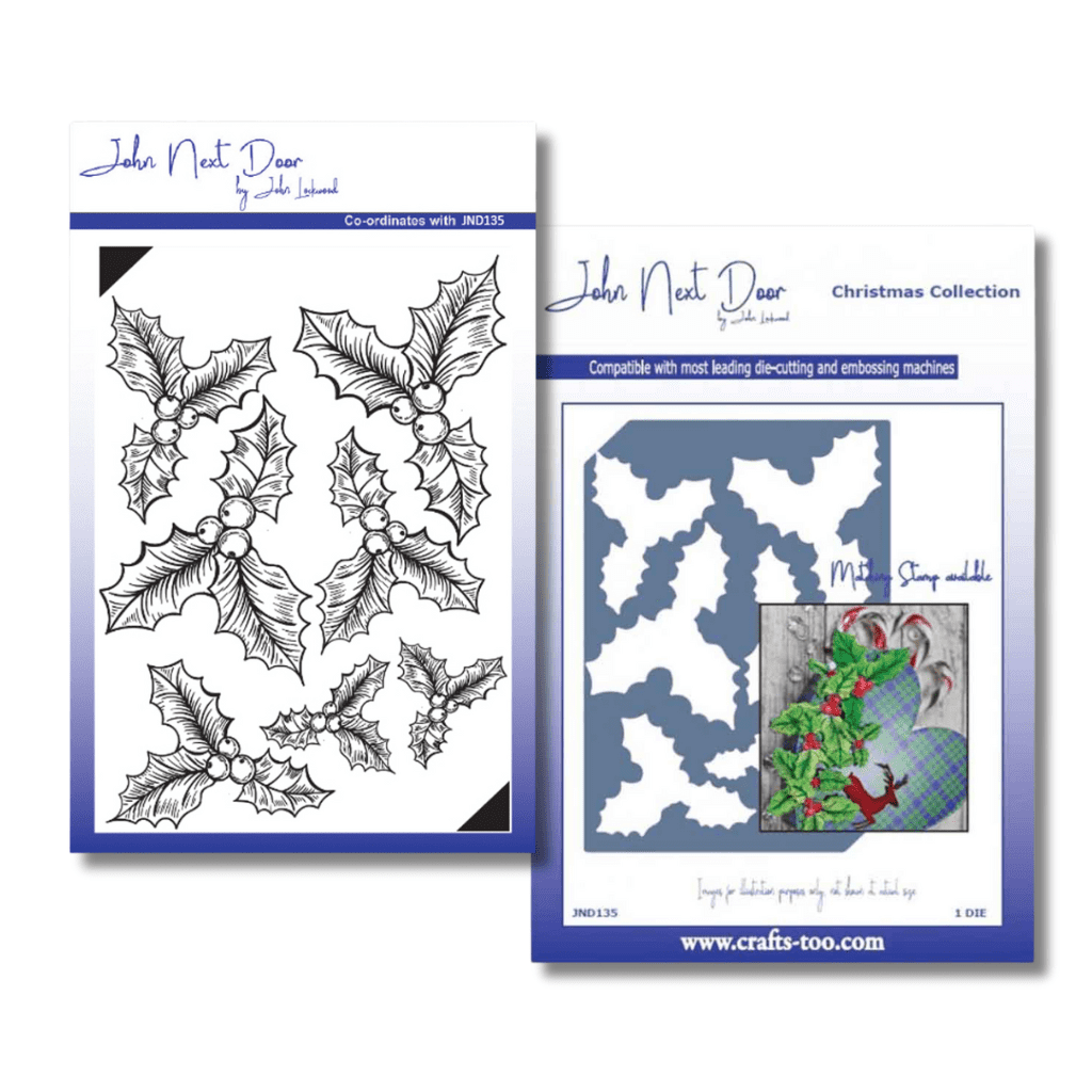 Shaded Holly Clear Rubber Stamp & Craft Die Set for Paper Crafts