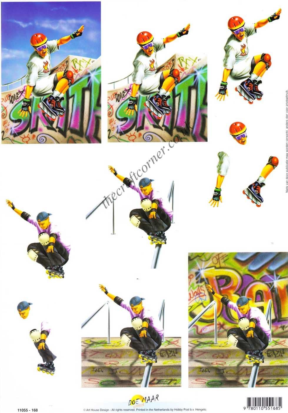 Skater Boy 3d Decoupage Sheet