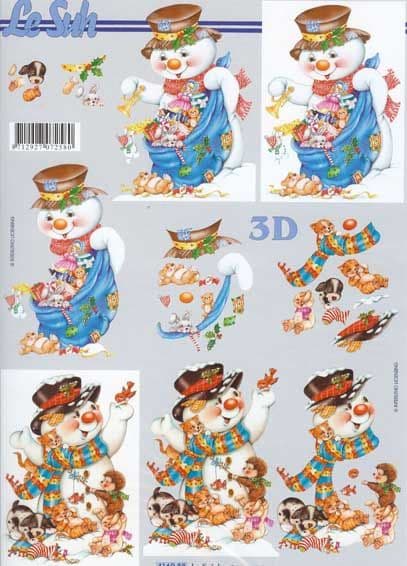 Snowman Designs 3d Decoupage Craft Sheet