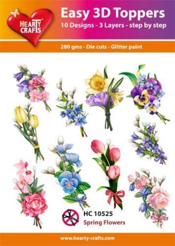 Spring Flowers Easy 3D  Craft Toppers for Paper Card Making