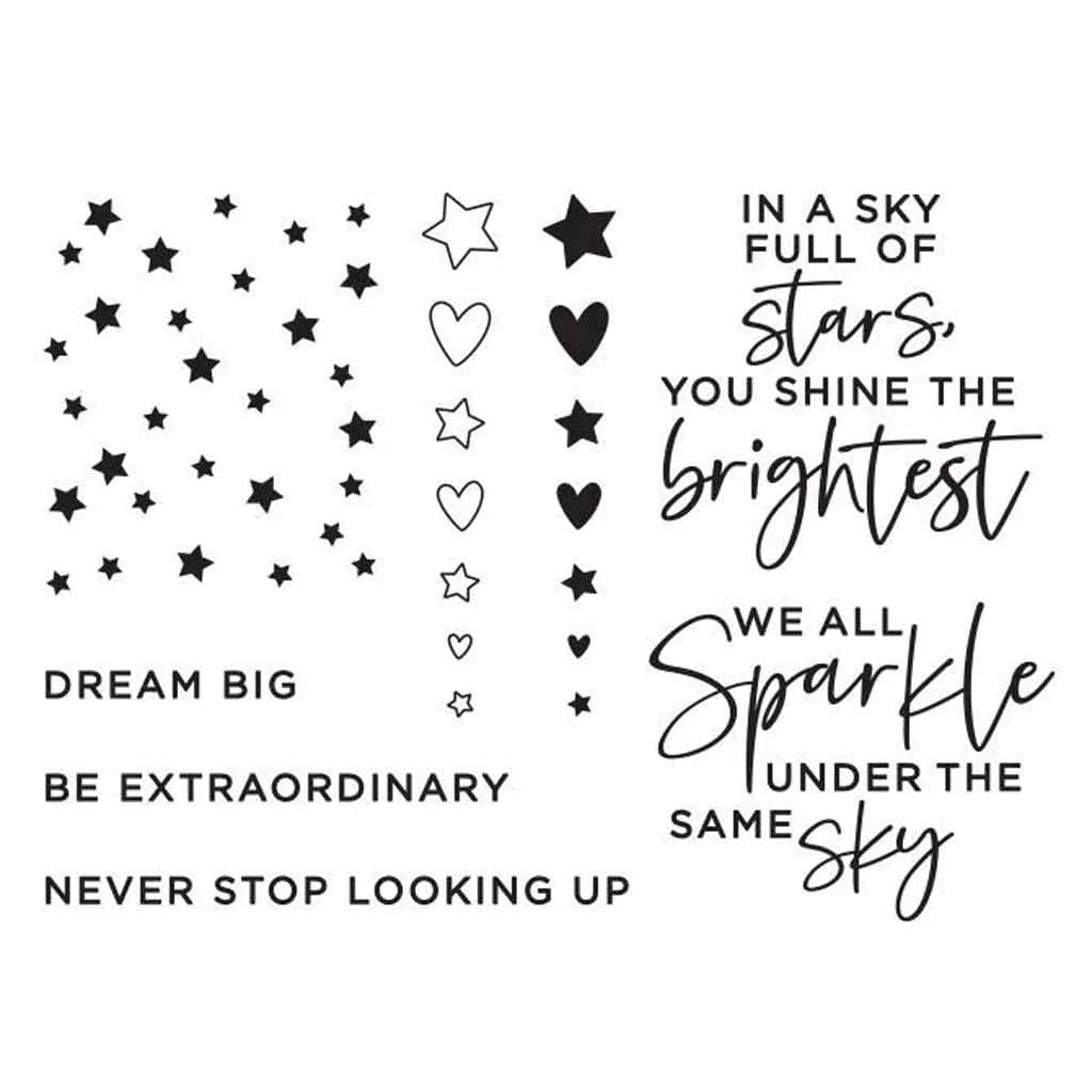 Starstruck Sentiments Clear Unmounted Rubber Stamps for Paper Crafts