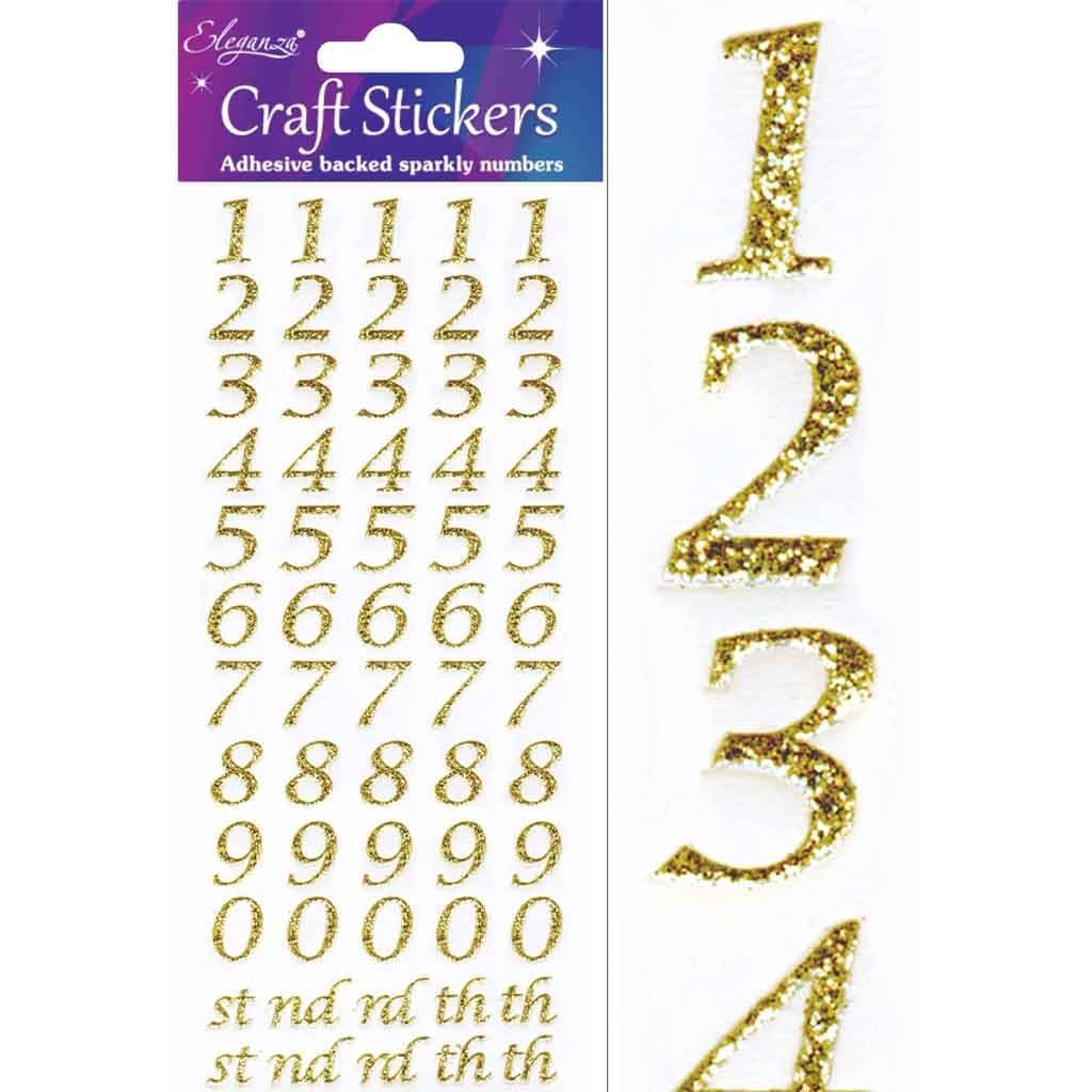 Stylised Alphabet Or Numbers Glitter Stickers for Paper Crafting & Cardmaking