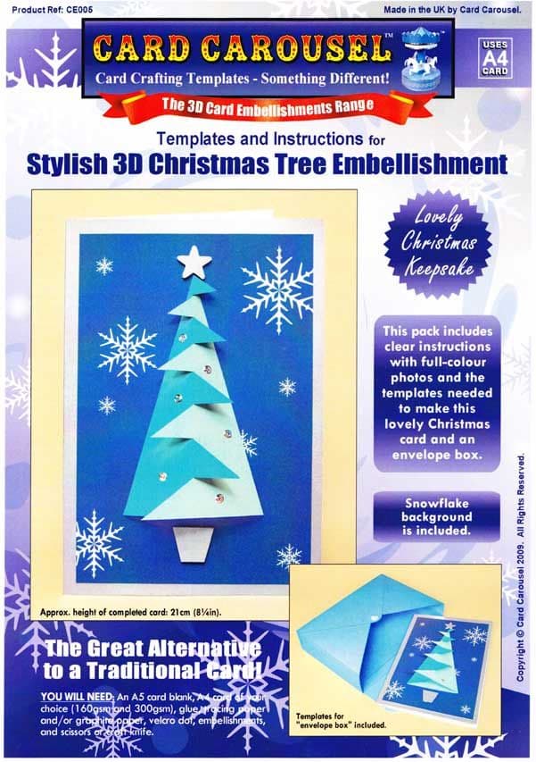 Stylish Christmas Tree Greeting Card Template From Card Carousel