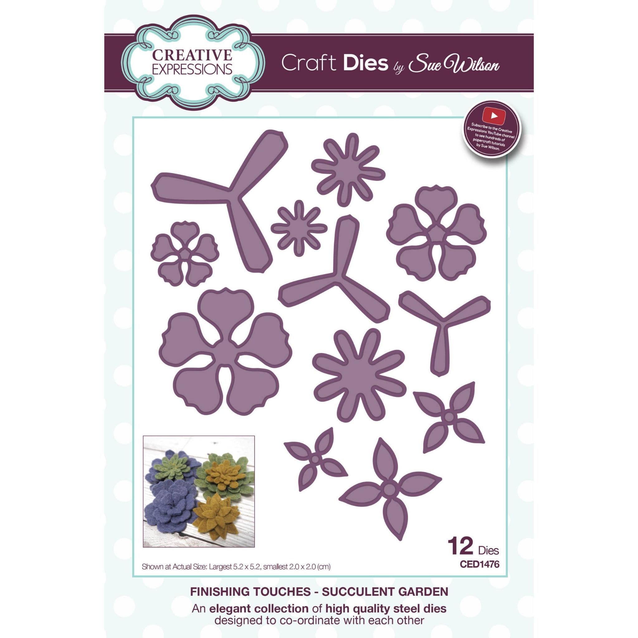 Succulent Garden Flower Craft Dies by Sue Wilson Ideal For Cardmaking