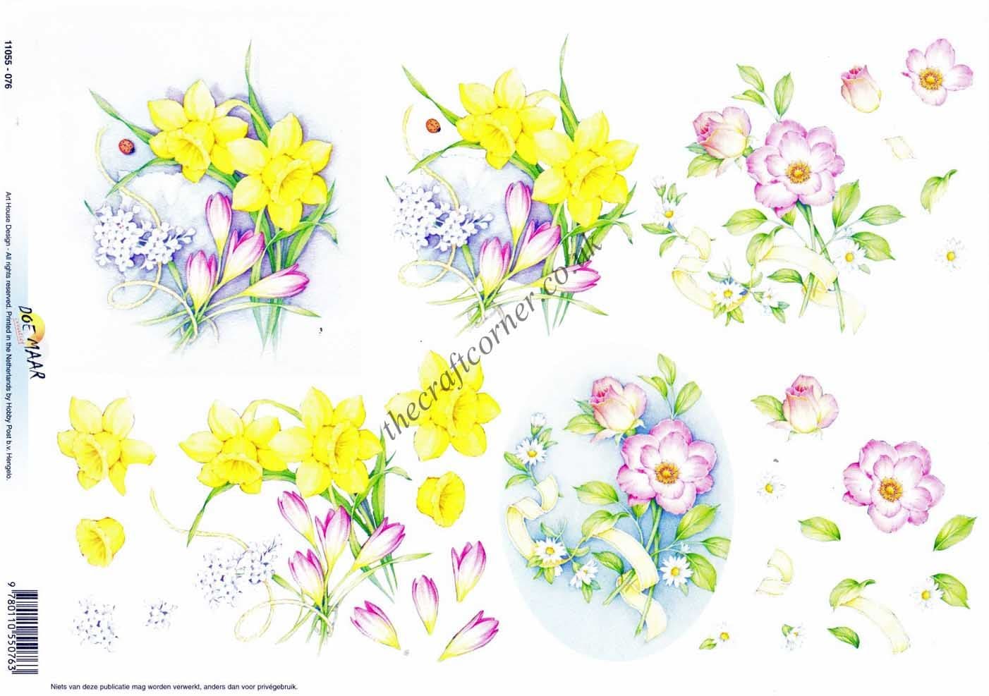 Summer Sprays of Flowers 3d Decoupage Craft Sheet