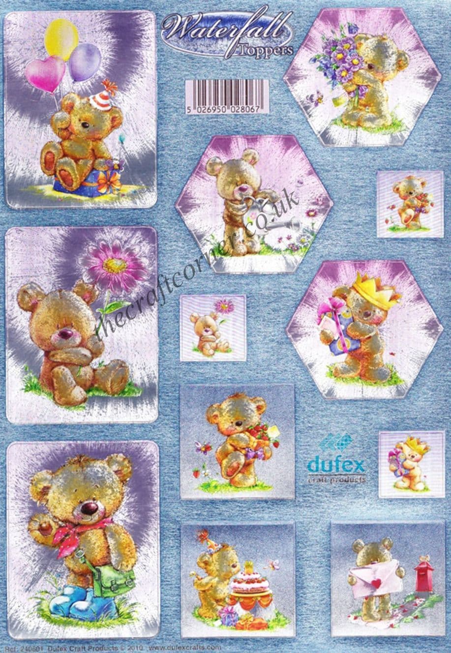 Teddy Bear Die Cut Waterfall Toppers from Dufex