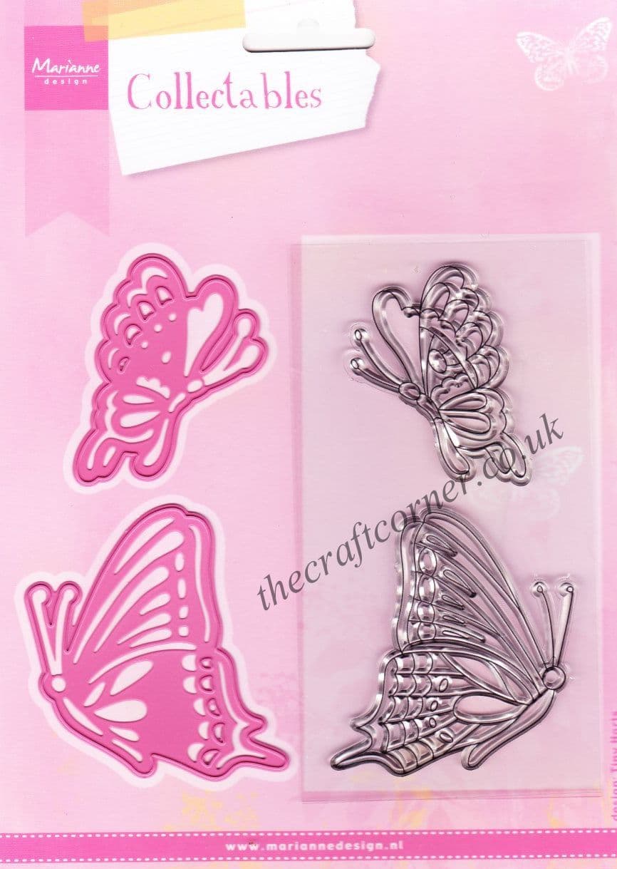 Tiny's Butterflies Die and Clear Rubber Stamps by Marianne Design