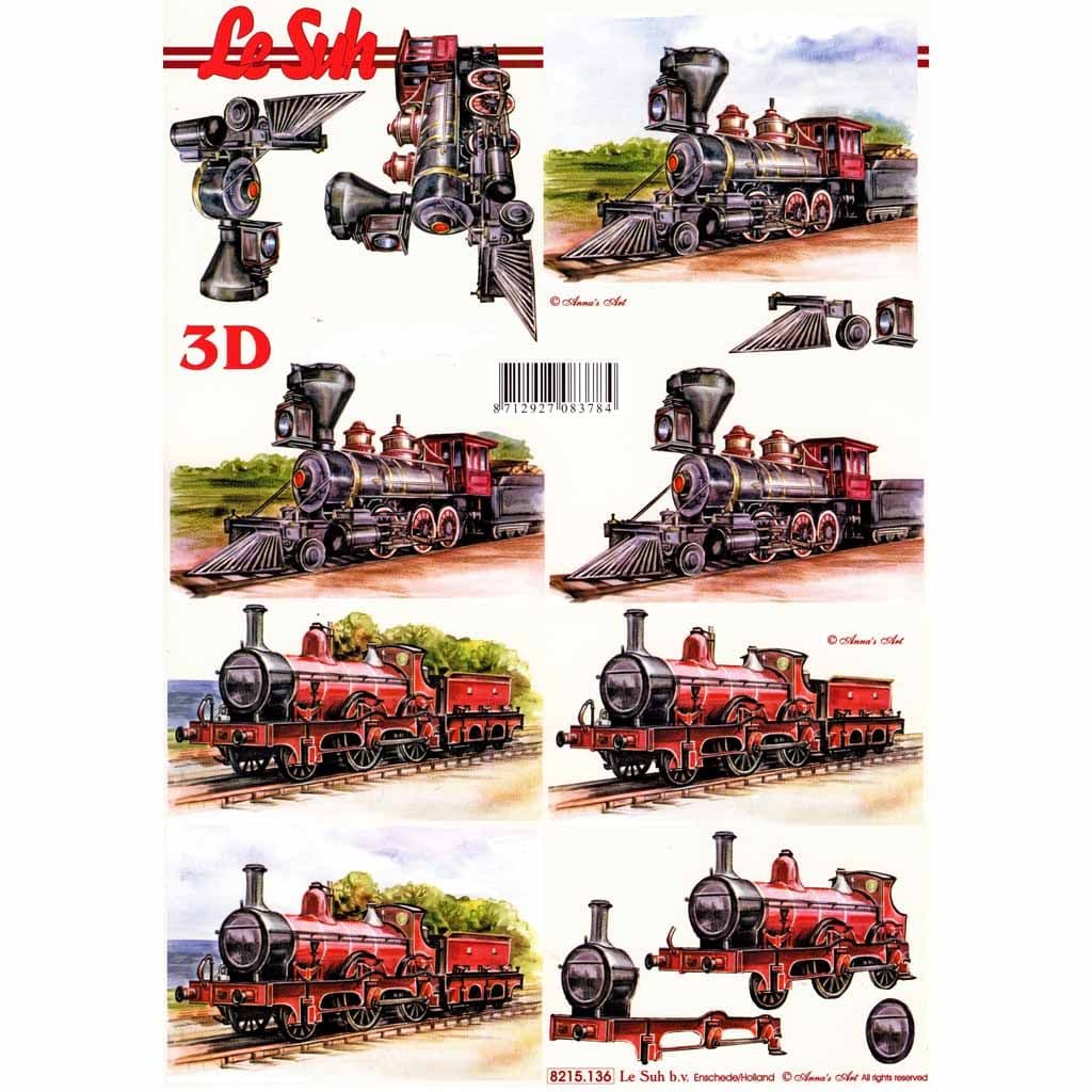 Train 3d Decoupage Sheet