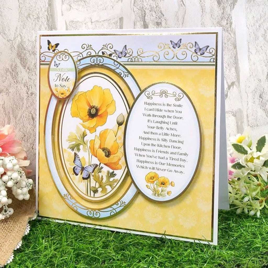 Treasured Moments Pretty Poppies Die Cut Luxury Topper Paper Craft Set