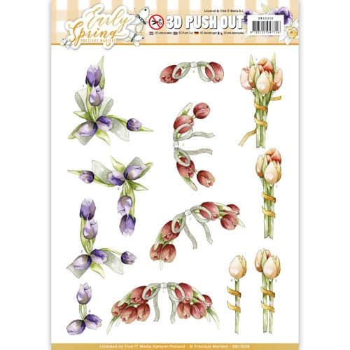 Tulip Bouquets by Precious Marieke 3D decoupage Die Cut Sheet