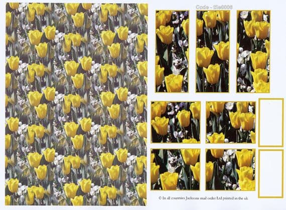 Tulips Tile Greeting Card Craft Sheet