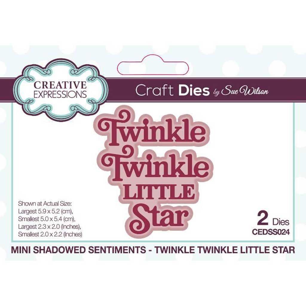 Twinkle Twinkle Little Star Shadowed Sentiment Metal Dies for Paper Crafts