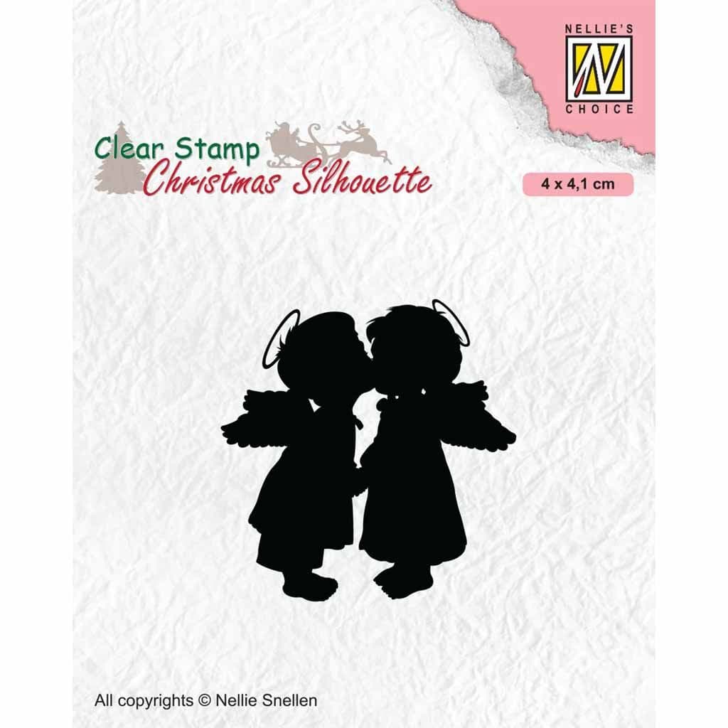 Two Kissing Angels Clear Rubber Stamp By Nellie's Choice