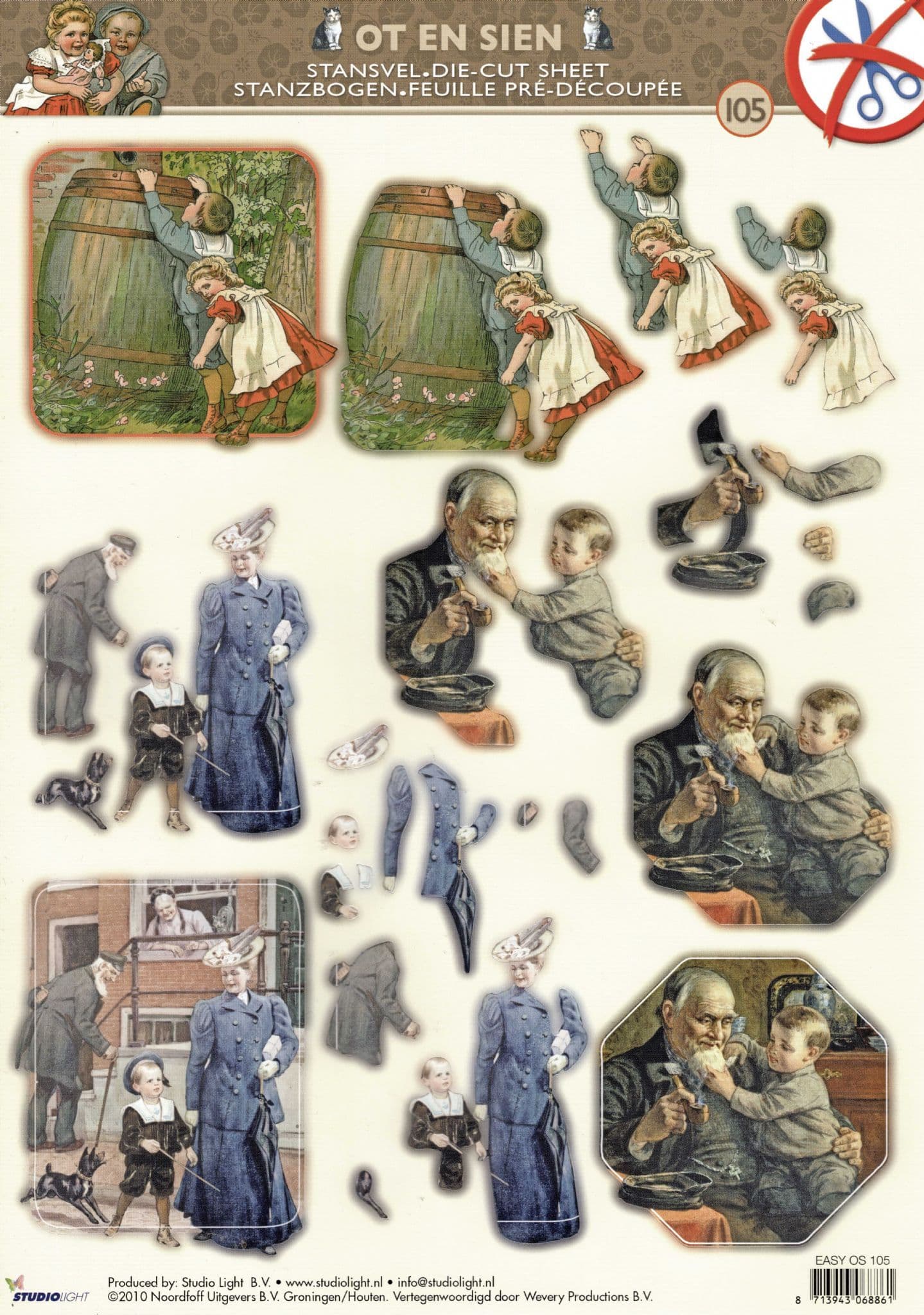 Victorian Children Die Cut 3d Decoupage Paper Craft Sheet