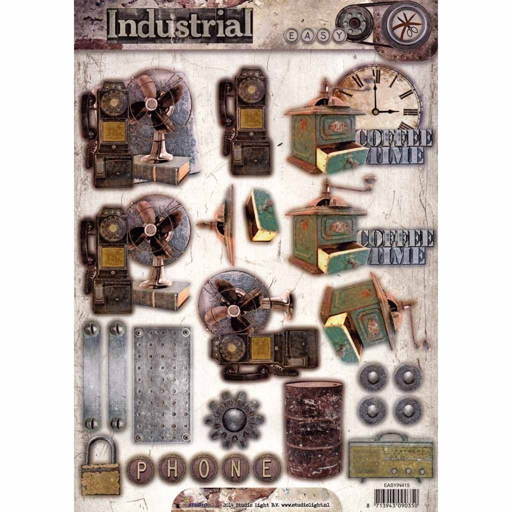 Vintage Industrial Coffee Time Die Cut 3d Decoupage Craft Paper