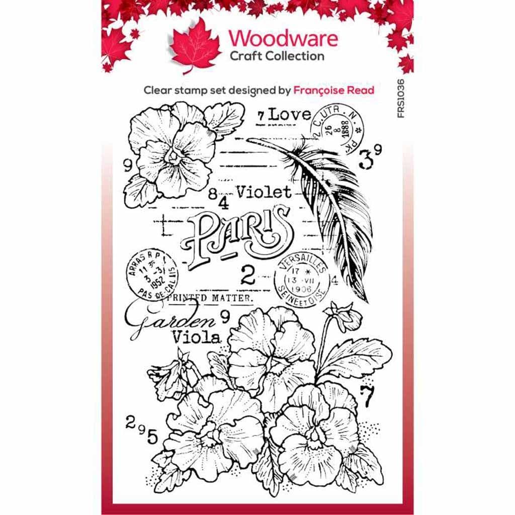 Viola Flower Clear Rubber Stamp by Francoise Read For Crafting