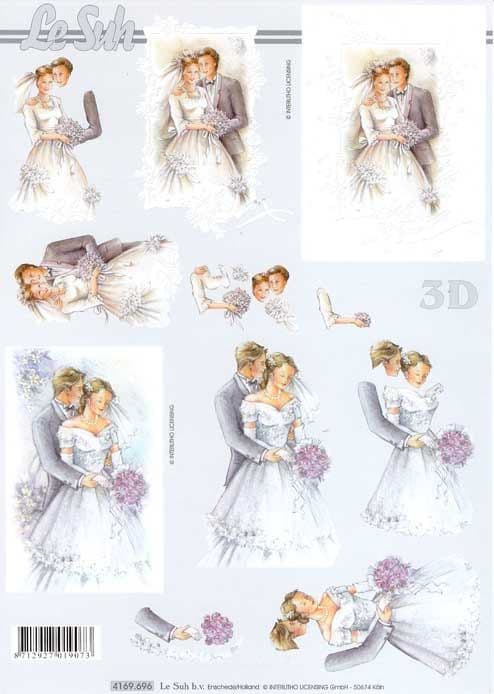 Wedding Couple 1 3d Decoupage Sheet