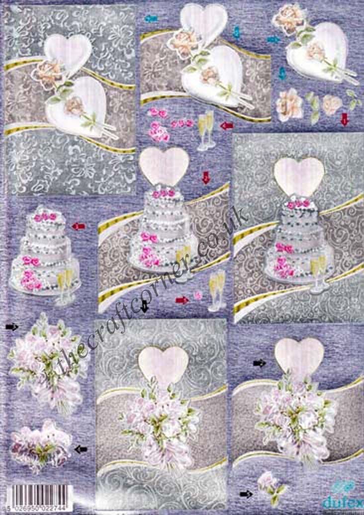 Wedding Die Cut 3d Decoupage Sheet From Dufex