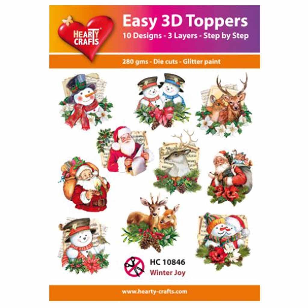 Winter Joy Easy 3D  Craft Toppers for Paper Card Making