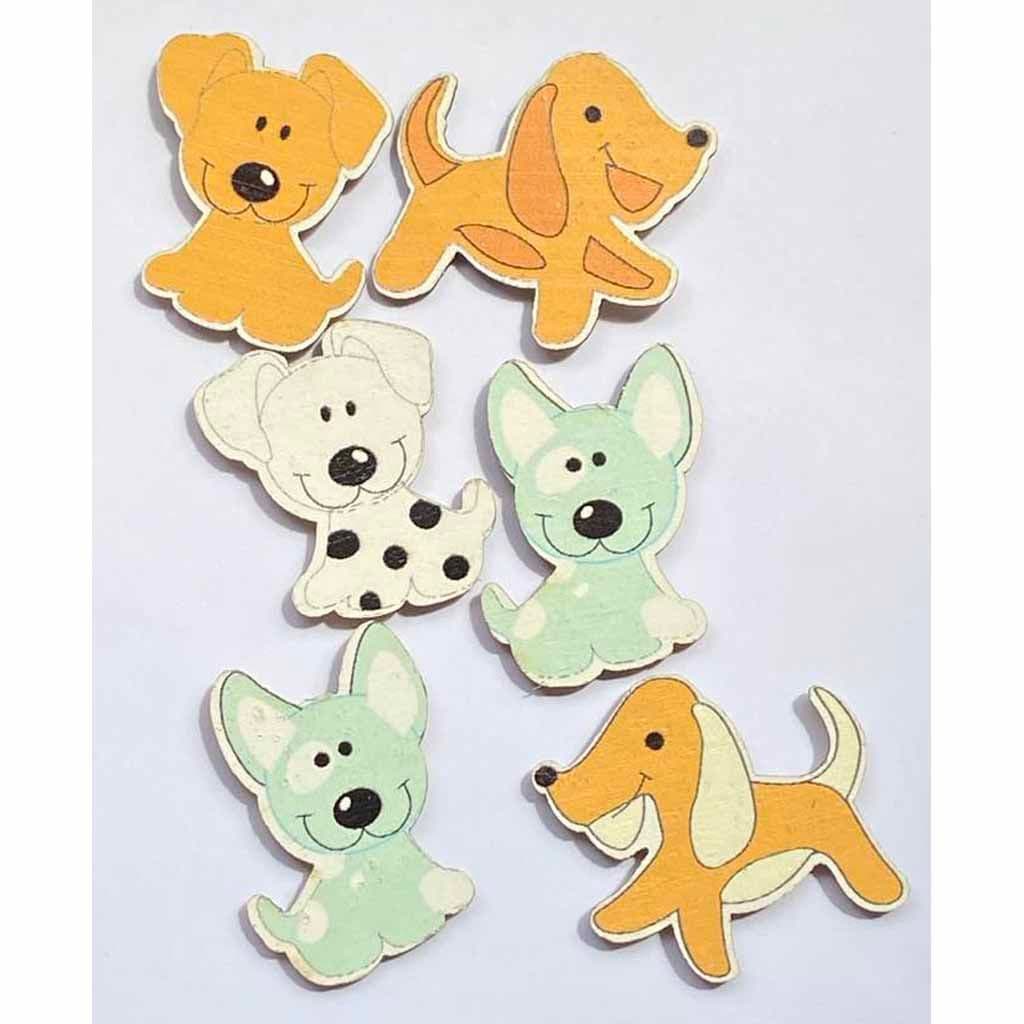 Wooden Dog Toppers for Paper Craft & Card Making