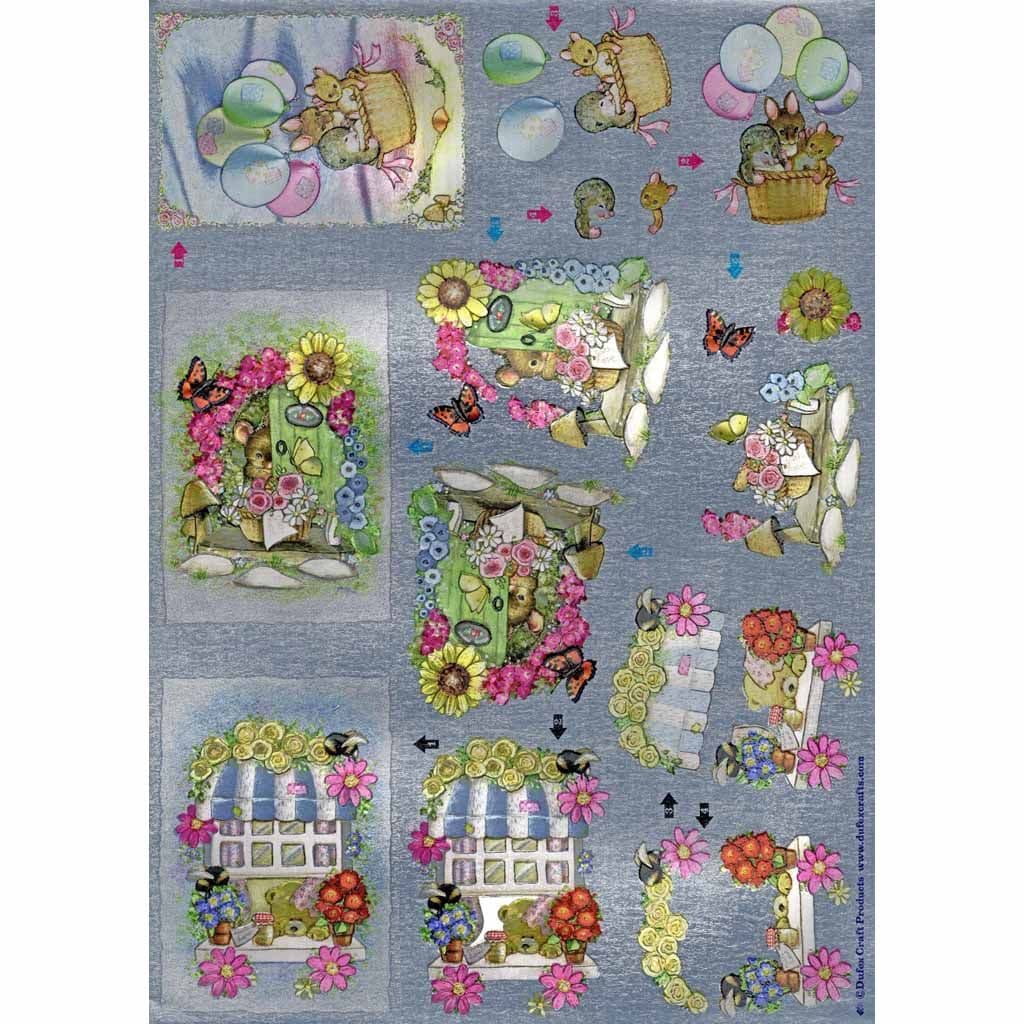 Woodland Friends 3d Die Cut Decoupage Sheet From Dufex