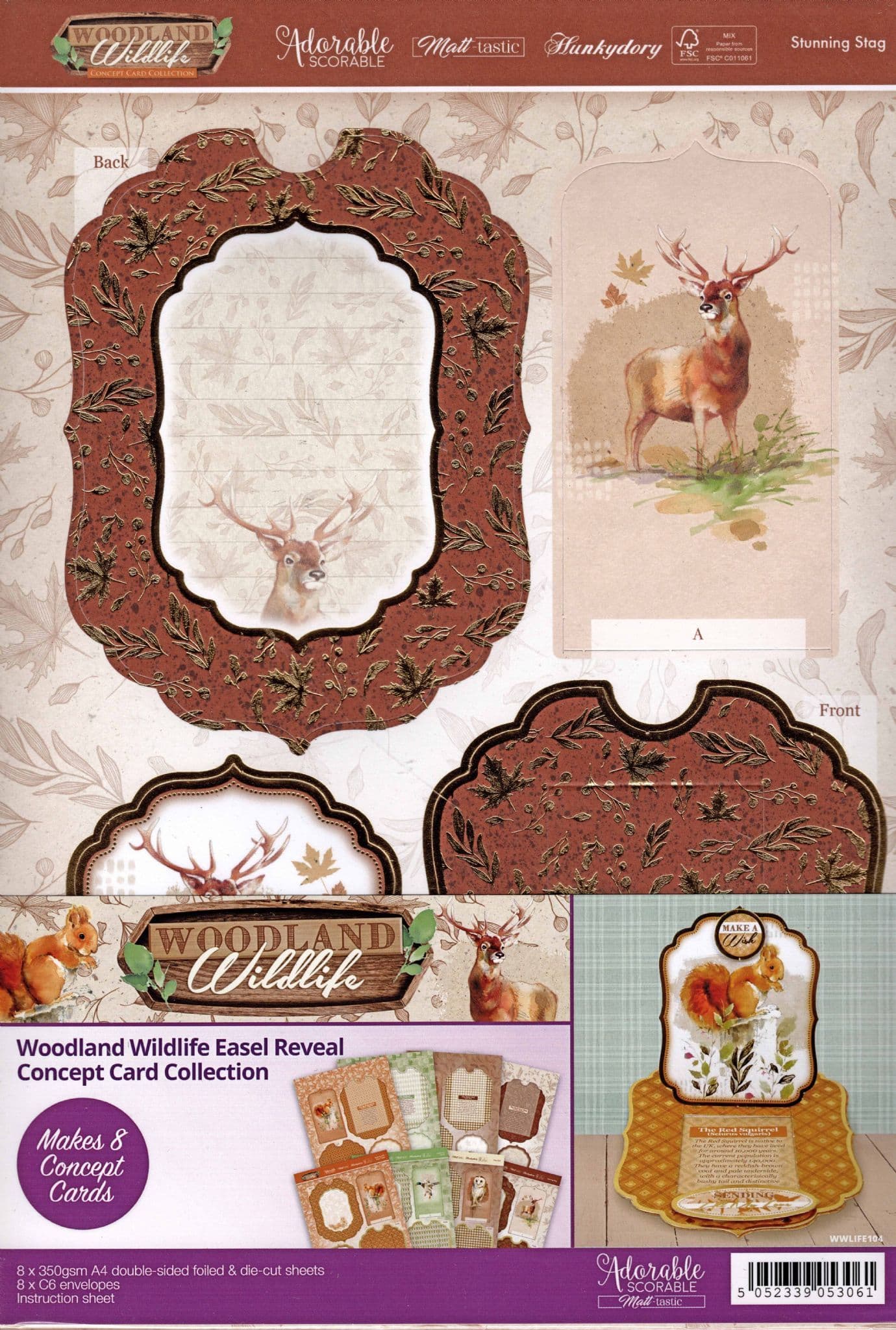 Woodland Wildlife Easel Reveal Concept Card Collection By Hunkydory