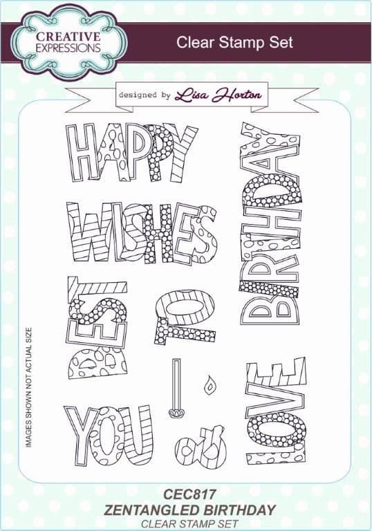 Zentangled Birthday Clear Stamp Set by Creative Expressions